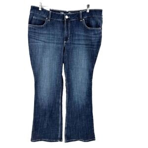 NEW Wrangler High Rise Bootcut Jeans Womens 18 Dark Wash Landman Cowgirl Stretch